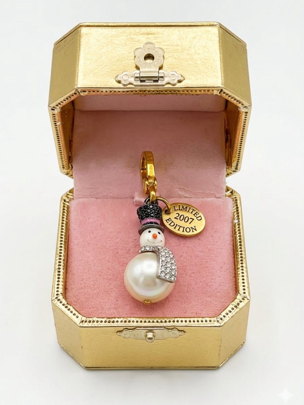 RARE Juicy Couture 2007 Limited Edition Snowman Charm Y2K Pearl Vintage w/ Box